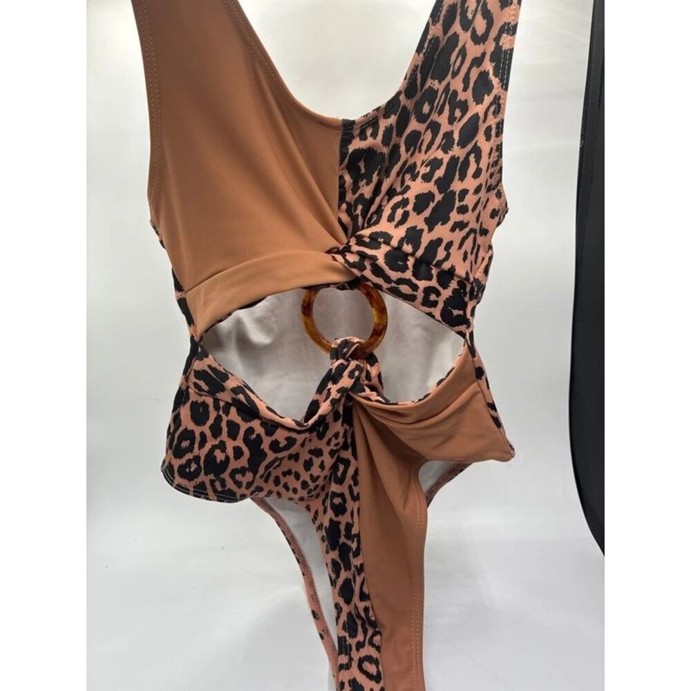 One piece, cheetah open belly bathing suit